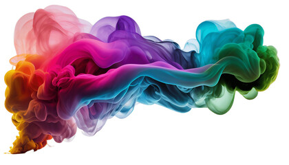 abstract colorful smoke On a transparent background PNG
