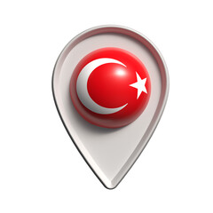 3d Turkey map location pin