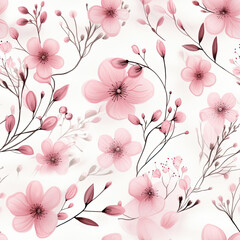 Little light pink spring flowers seamless pattern