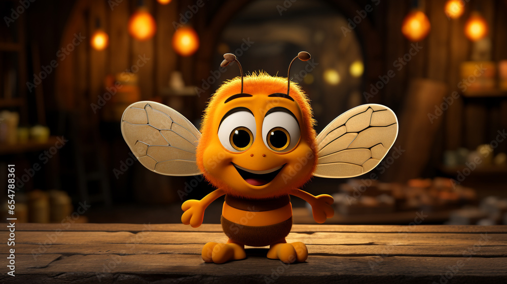 Sticker bee hd 8k wallpaper stock photographic image