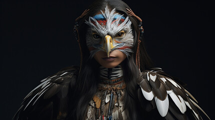 Mulher coruja  guerreira mutante  - obrazy, fototapety, plakaty