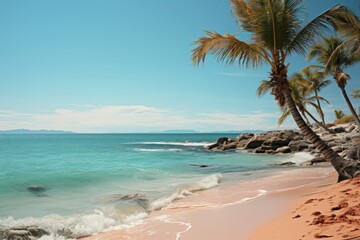 Obraz premium Tropical beach and palm trees