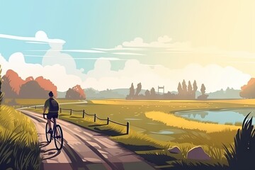 Person Riding a Bicycle in a Park