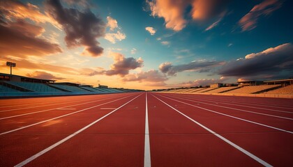 track at sunset - Powered by Adobe