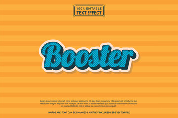 Obraz premium Editable text effect Booster 3d cartoon template stlye modren premium vector