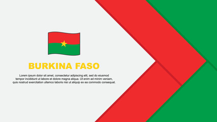 Obraz premium Burkina Faso Flag Abstract Background Design Template. Burkina Faso Independence Day Banner Cartoon Vector Illustration. Burkina Faso Cartoon