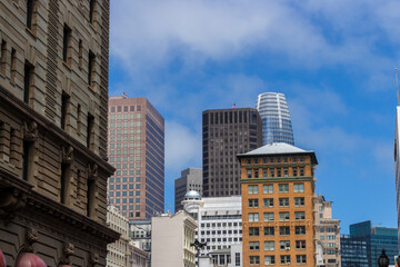Fototapeta na wymiar San Francisco, California, USA, June 29, 2022: View of Union Square in downtown San Francisco.