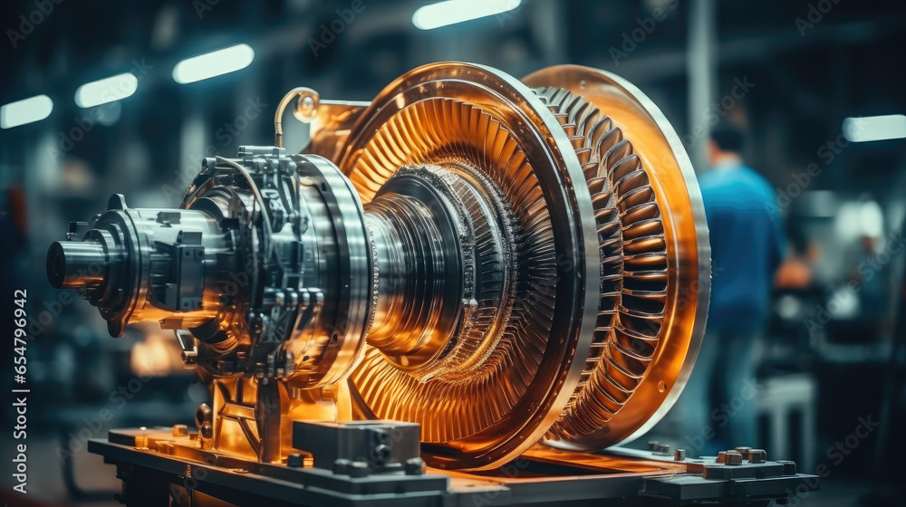 Poster Professional Jet Engine and Machinery Operators Collaborate on a New Type of a Electric Turbine Engine in Scientific Technology Lab.