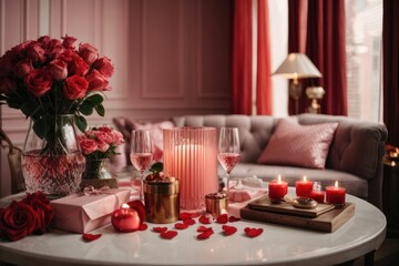Obraz na płótnie Canvas Saint Valentine Day interior design