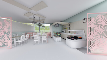 3D Render, 3D model, interior design, decorative