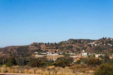 Residential Area near the Hollywood Reservoir. Hollywood Hills looking down on some beautiful...