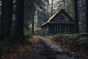 Fototapeta na wymiar An old house in the forest