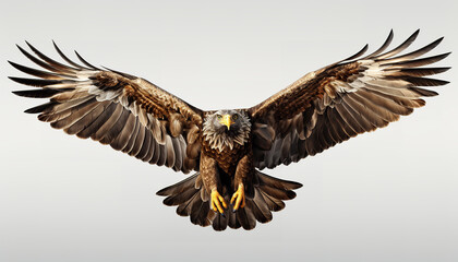 Obraz premium an eagle symbolizing freedom. nice eagle flying over eet landscape. one associates the eagle created by ai