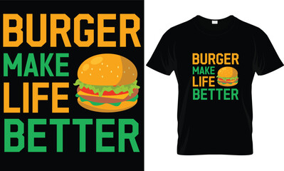 Burger t-shirt design vector graphic.