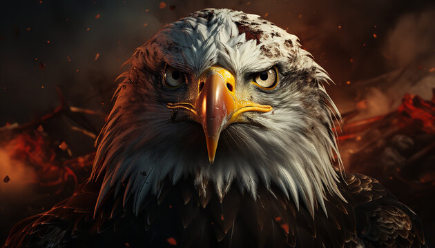 an eagle symbolizing freedom. nice eagle flying over eet landscape. one associates the eagle created by ai