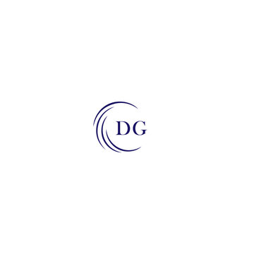 DG logo. D G design. White DG letter. DG, D G letter logo design. Initial letter DG linked circle uppercase monogram logo.