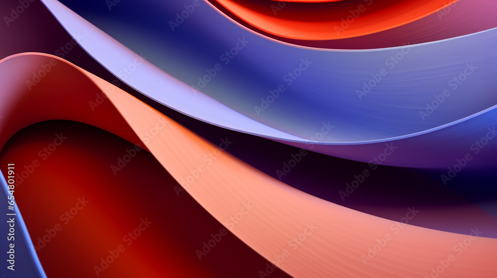 Wall mural abstract colorful paper patterns on red and blue background, in the style of colorful curves, light 