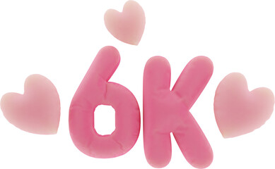 6k Social Media Celebration, 3d render with Inflate Design