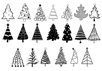 Obraz premium set of christmas trees