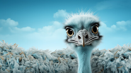 portrait of an ostrich HD 8K wallpaper Stock Photographic Image - obrazy, fototapety, plakaty
