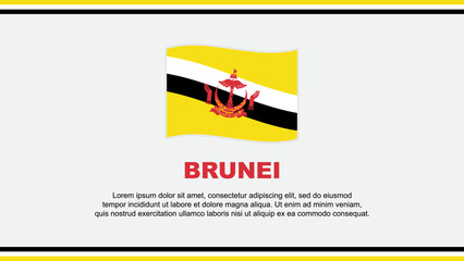 Brunei Flag Abstract Background Design Template. Brunei Independence Day Banner Social Media Vector Illustration. Brunei Design