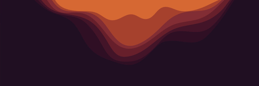 beautiful orange landscape view scenic dusk vector illustration good for wallpaper, background, backdrop, banner, web, and design template	