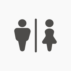 Wc, toilet door icon vector symbol. Men and women wc, toilet, bathroom icon vector symbol