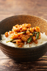 納豆キムチご飯