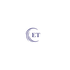 Fototapeta premium ET logo. E T design. White ET letter. ET, E T letter logo design. Initial letter ET linked circle uppercase monogram logo.