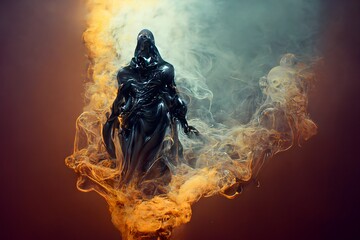2000 3000 4000 10000 600 700 800 8000 immortal demons rise out of the smoke black glossy background 10000 vantablack unreal engine precise hard lines future tech 10000  - obrazy, fototapety, plakaty