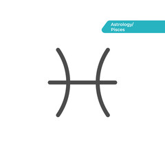 Pisces astrology icon. Modern, simple flat vector illustration for web site or mobile app