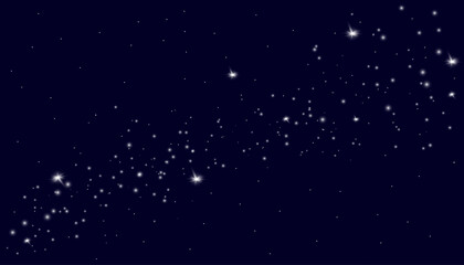 Snowfall, snowflakes of different shapes and forms. Snowflakes, snow background. Christmas snow for the new year.