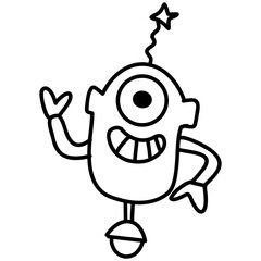 Cartoon Monster, an alien monster outside the world.  