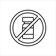 Drugs icon in prohibition circle. Anti drugs. Just say no. Isolated vector illustration on white background.