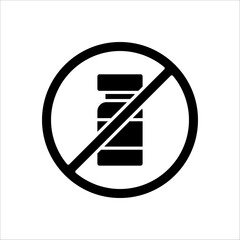 Drugs icon in prohibition circle. Anti drugs. Just say no. Isolated vector illustration on white background.