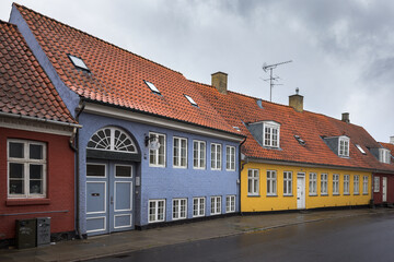 Historical houses in  Roskilde city centre, Denmark