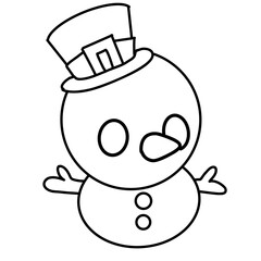 Christmas festival, snowman, cute lines, decoration