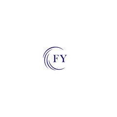 FY logo. F Y design. White FY letter. FY, F Y letter logo design. Initial letter FY linked circle uppercase monogram logo.
