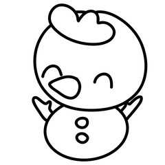 Christmas festival, snowman, cute lines, decoration