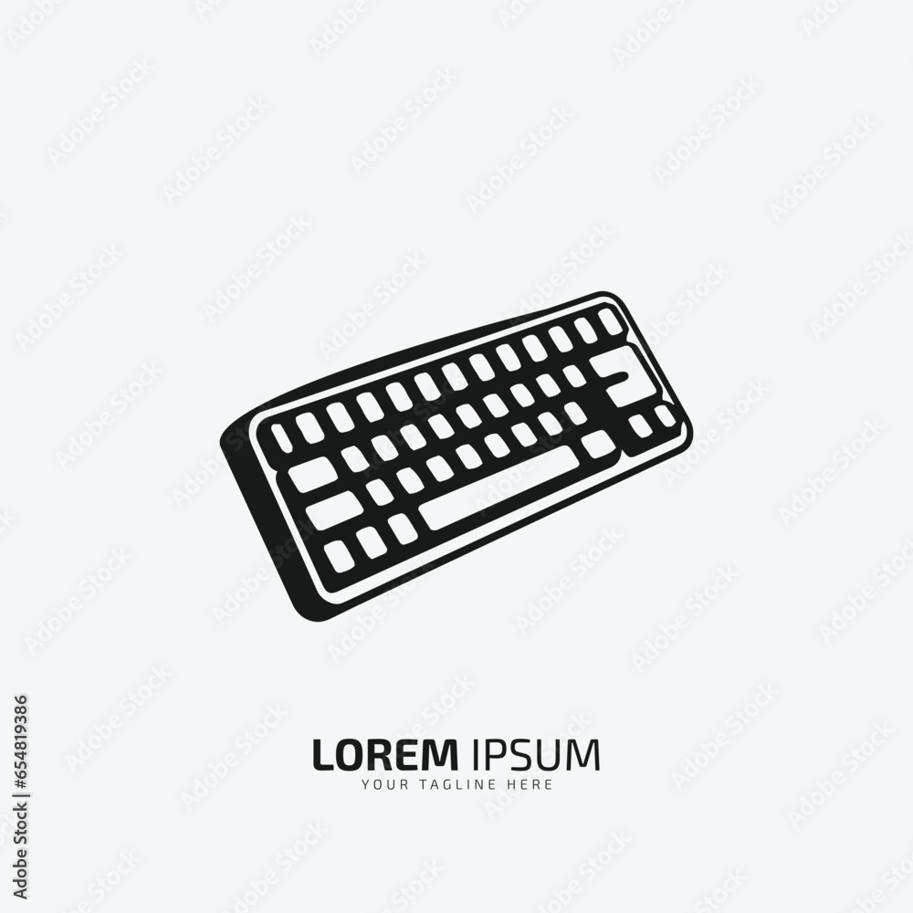 Fototapete abstract computer keyboard logo vector silhouette keyboard icon