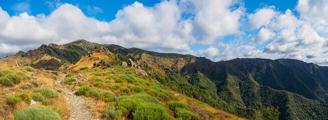 Panoramic view on the 4000 steps hike from Vallerauge to the mount Aigoual in the Cevennes national park, France