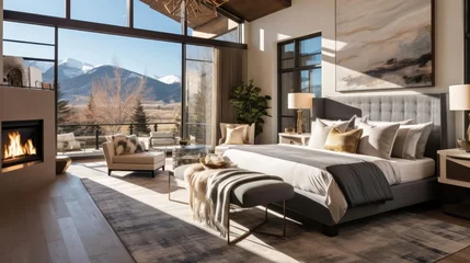 Foto op Plexiglas master bedroom in colorado mountain luxury home © Fred
