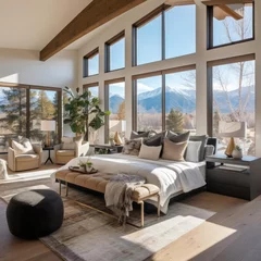 Foto op Canvas master bedroom of a colorado mountain luxury home © Fred