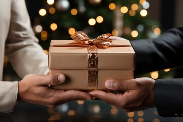 hands holding gift box