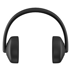 3D Black Headphone Headset Illustration