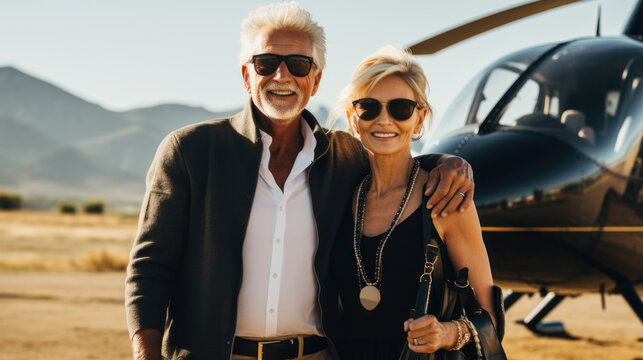 happy companions flew by helicopter to the vineyard. Vacation time - Powered by Adobe