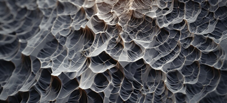 Microscope image of a material or organic surface. Hand-edited generative AI. 