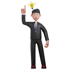 3D Businessman gets an idea Illustration