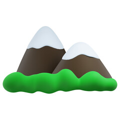 3D Mountain Icon Illustration