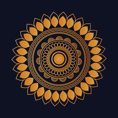 abstract mandala vector design with blue background, ornamental, logo and illustration